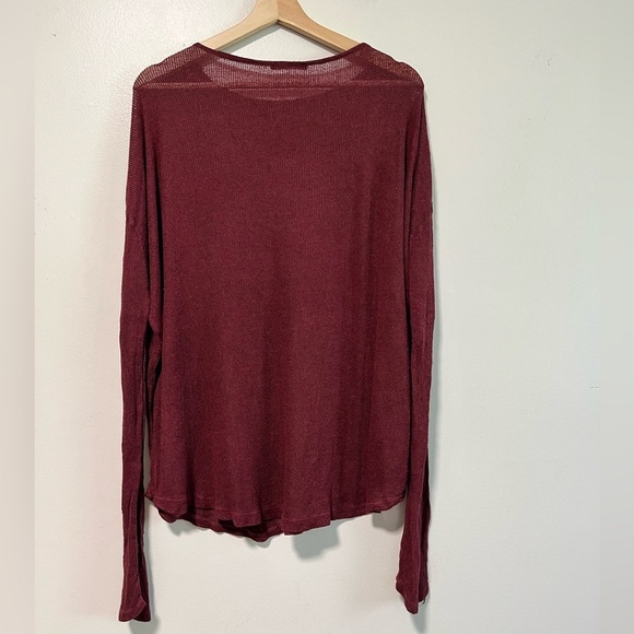 Brandy Melville Burgundy Knit Long Sleeve Top - Small - Picture 5 of 6